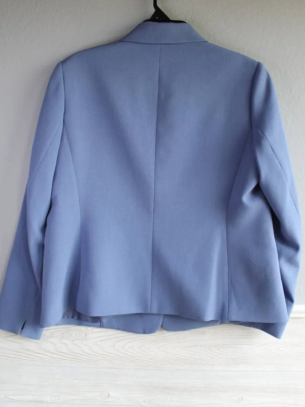 Kasper Women's Petite One Button Seamed Blazer Jacket Periwinkle Blue 12P Lined